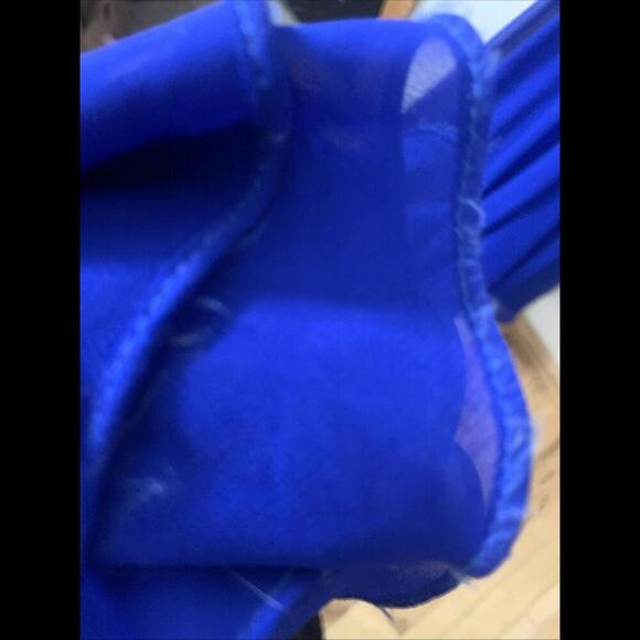 VTG Y2K blue Prom Gown dress rainbow rhinestones women juniors sz 9 fairy halter - Picture 11 of 15